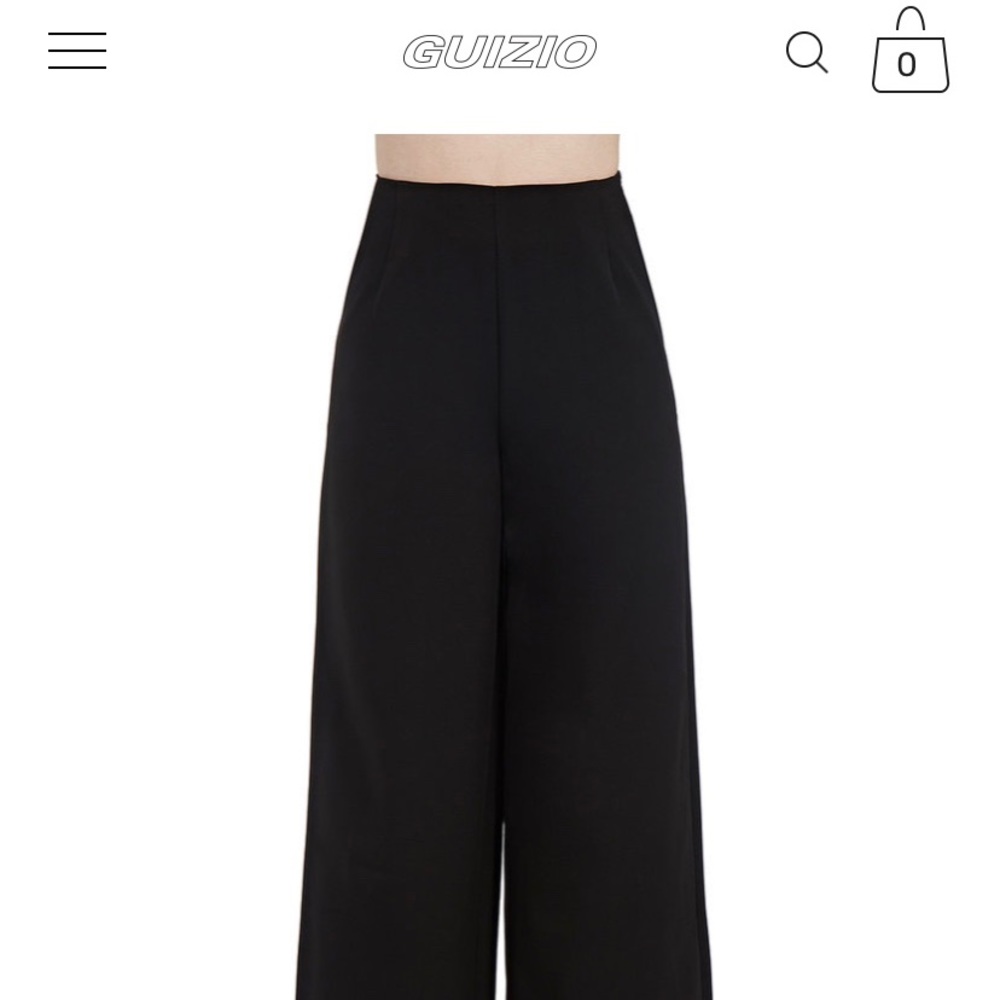 Danielle Guizio Black Wide Leg Trousers